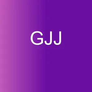 Logotypen för gjj.se har vita "GJJ"-bokstäver centrerade på en lila gradientbakgrund som tonar från ljust lila till vänster till mörkare lila till höger.